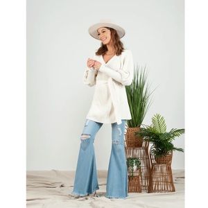 NWT LUCCA SEAMORE WRAP SWEATER TUNIC LARGE